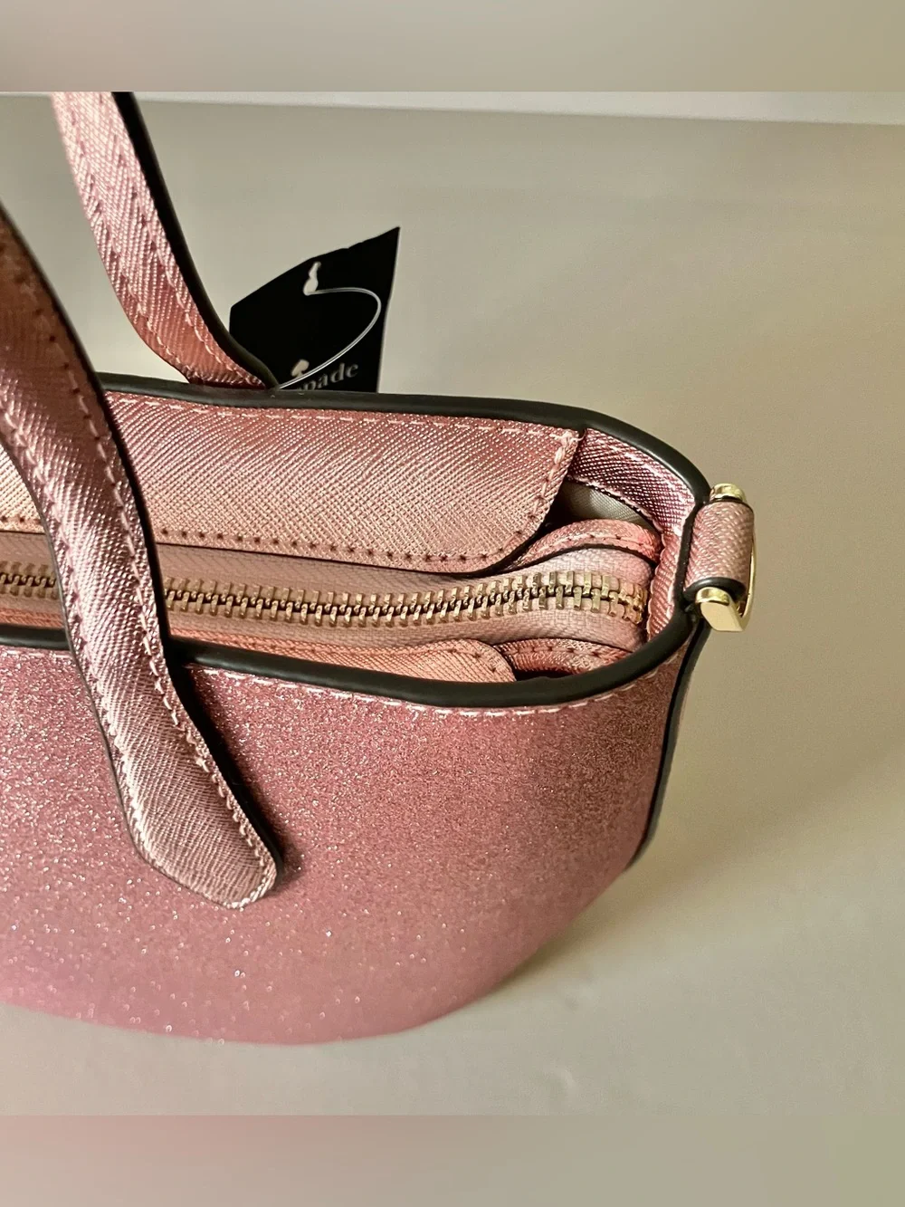 Kate Spade New York Mitten‎ Pink Glimmer Leather Satchel Handbag NWT